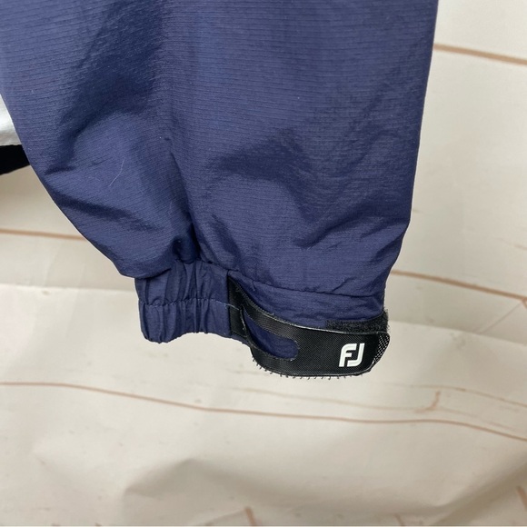 Footjoy | Navy Blue White 1/4 Zip Windbreaker Golf Jacket - Picture 8 of 10